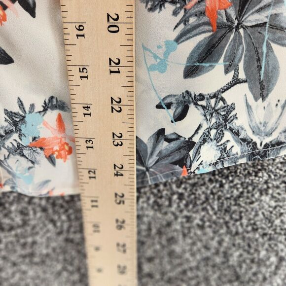 Talbots small petite cream peach floral long sleeve button down blouse - Picture 7 of 8